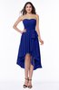 Romantic A-line Sleeveless Zip up Hi-Lo Ribbon Plus Size Bridesmaid Dresses