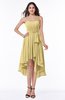 Romantic A-line Sleeveless Zip up Hi-Lo Ribbon Plus Size Bridesmaid Dresses