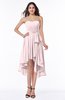 Romantic A-line Sleeveless Zip up Hi-Lo Ribbon Plus Size Bridesmaid Dresses