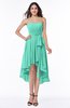 Romantic A-line Sleeveless Zip up Hi-Lo Ribbon Plus Size Bridesmaid Dresses