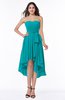 Romantic A-line Sleeveless Zip up Hi-Lo Ribbon Plus Size Bridesmaid Dresses