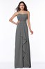 Traditional Strapless Zip up Chiffon Floor Length Plus Size Bridesmaid Dresses