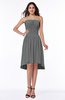 Cute Strapless Sleeveless Zipper Chiffon Hi-Lo Plus Size Bridesmaid Dresses