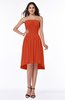 Cute Strapless Sleeveless Zipper Chiffon Hi-Lo Plus Size Bridesmaid Dresses