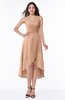 Plain Asymmetric Neckline Sleeveless Chiffon Pleated Plus Size Bridesmaid Dresses