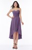 Plain Asymmetric Neckline Sleeveless Chiffon Pleated Plus Size Bridesmaid Dresses