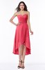 Plain Asymmetric Neckline Sleeveless Chiffon Pleated Plus Size Bridesmaid Dresses