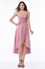 Plain Asymmetric Neckline Sleeveless Chiffon Pleated Plus Size Bridesmaid Dresses