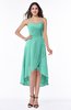 Plain Asymmetric Neckline Sleeveless Chiffon Pleated Plus Size Bridesmaid Dresses