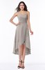 Plain Asymmetric Neckline Sleeveless Chiffon Pleated Plus Size Bridesmaid Dresses