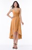 Plain Asymmetric Neckline Sleeveless Chiffon Pleated Plus Size Bridesmaid Dresses