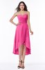 Plain Asymmetric Neckline Sleeveless Chiffon Pleated Plus Size Bridesmaid Dresses
