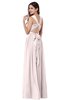 Traditional A-line Halter Criss-cross Straps Chiffon Bow Plus Size Bridesmaid Dresses