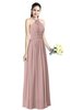 Traditional A-line Halter Criss-cross Straps Chiffon Bow Plus Size Bridesmaid Dresses