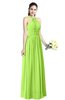 Traditional A-line Halter Criss-cross Straps Chiffon Bow Plus Size Bridesmaid Dresses