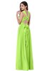 Traditional A-line Halter Criss-cross Straps Chiffon Bow Plus Size Bridesmaid Dresses