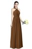 Traditional A-line Halter Criss-cross Straps Chiffon Bow Plus Size Bridesmaid Dresses