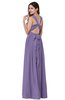 Traditional A-line Halter Criss-cross Straps Chiffon Bow Plus Size Bridesmaid Dresses