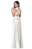 Traditional A-line Halter Criss-cross Straps Chiffon Bow Plus Size Bridesmaid Dresses