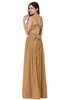 Traditional A-line Halter Criss-cross Straps Chiffon Bow Plus Size Bridesmaid Dresses