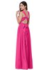 Traditional A-line Halter Criss-cross Straps Chiffon Bow Plus Size Bridesmaid Dresses