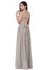 Traditional A-line Halter Criss-cross Straps Chiffon Bow Plus Size Bridesmaid Dresses