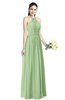 Traditional A-line Halter Criss-cross Straps Chiffon Bow Plus Size Bridesmaid Dresses