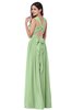 Traditional A-line Halter Criss-cross Straps Chiffon Bow Plus Size Bridesmaid Dresses