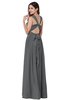 Traditional A-line Halter Criss-cross Straps Chiffon Bow Plus Size Bridesmaid Dresses