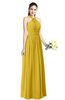 Traditional A-line Halter Criss-cross Straps Chiffon Bow Plus Size Bridesmaid Dresses