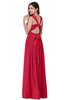 Traditional A-line Halter Criss-cross Straps Chiffon Bow Plus Size Bridesmaid Dresses