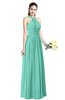 Traditional A-line Halter Criss-cross Straps Chiffon Bow Plus Size Bridesmaid Dresses