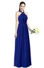 Traditional A-line Halter Criss-cross Straps Chiffon Bow Plus Size Bridesmaid Dresses