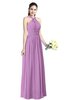 Traditional A-line Halter Criss-cross Straps Chiffon Bow Plus Size Bridesmaid Dresses