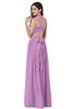 Traditional A-line Halter Criss-cross Straps Chiffon Bow Plus Size Bridesmaid Dresses