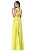 Traditional A-line Halter Criss-cross Straps Chiffon Bow Plus Size Bridesmaid Dresses