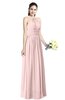 Traditional A-line Halter Criss-cross Straps Chiffon Bow Plus Size Bridesmaid Dresses