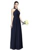 Traditional A-line Halter Criss-cross Straps Chiffon Bow Plus Size Bridesmaid Dresses