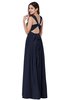 Traditional A-line Halter Criss-cross Straps Chiffon Bow Plus Size Bridesmaid Dresses