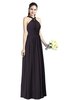 Traditional A-line Halter Criss-cross Straps Chiffon Bow Plus Size Bridesmaid Dresses