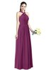 Traditional A-line Halter Criss-cross Straps Chiffon Bow Plus Size Bridesmaid Dresses