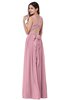 Traditional A-line Halter Criss-cross Straps Chiffon Bow Plus Size Bridesmaid Dresses