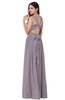 Traditional A-line Halter Criss-cross Straps Chiffon Bow Plus Size Bridesmaid Dresses