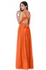 Traditional A-line Halter Criss-cross Straps Chiffon Bow Plus Size Bridesmaid Dresses