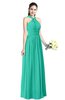 Traditional A-line Halter Criss-cross Straps Chiffon Bow Plus Size Bridesmaid Dresses