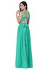 Traditional A-line Halter Criss-cross Straps Chiffon Bow Plus Size Bridesmaid Dresses