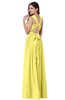 Traditional A-line Halter Criss-cross Straps Chiffon Bow Plus Size Bridesmaid Dresses