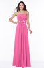 Mature A-line Strapless Sleeveless Zip up Chiffon Plus Size Bridesmaid Dresses