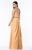 Romantic A-line Strapless Half Backless Chiffon Ribbon Plus Size Bridesmaid Dresses