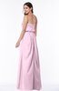 Romantic A-line Strapless Half Backless Chiffon Ribbon Plus Size Bridesmaid Dresses